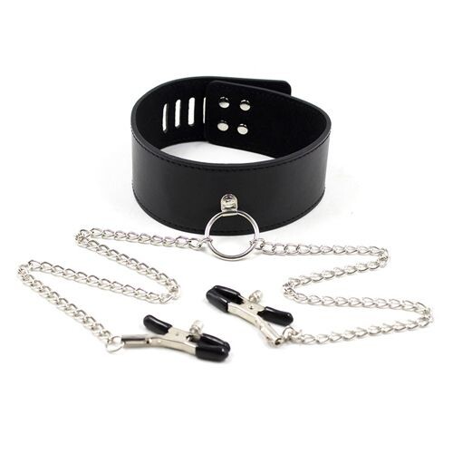Collare Bondage con Morsetti Leash