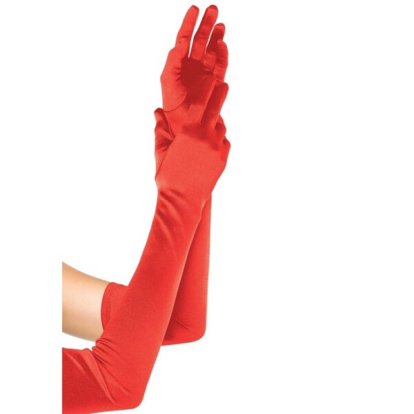 Guanti Sexy Extra Long Satin Rosso