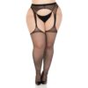 Collant plus size sheer suspender