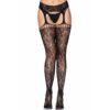 Calze Sexy Lace Garter Belt Stockings Nero