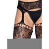 Calze Sexy Lace Garter Belt Stockings Nero