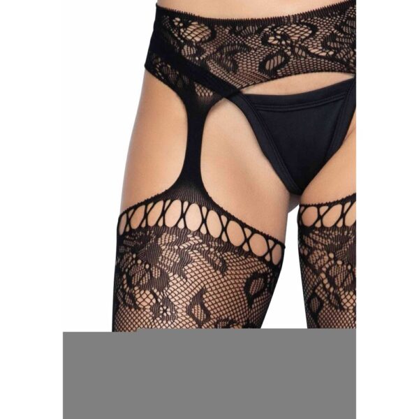 Calze Sexy Lace Garter Belt Stockings Nero