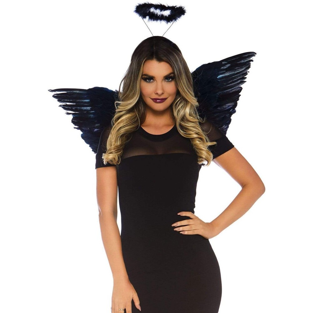 Accessori Angelo Sexy Wings and Halo Nero