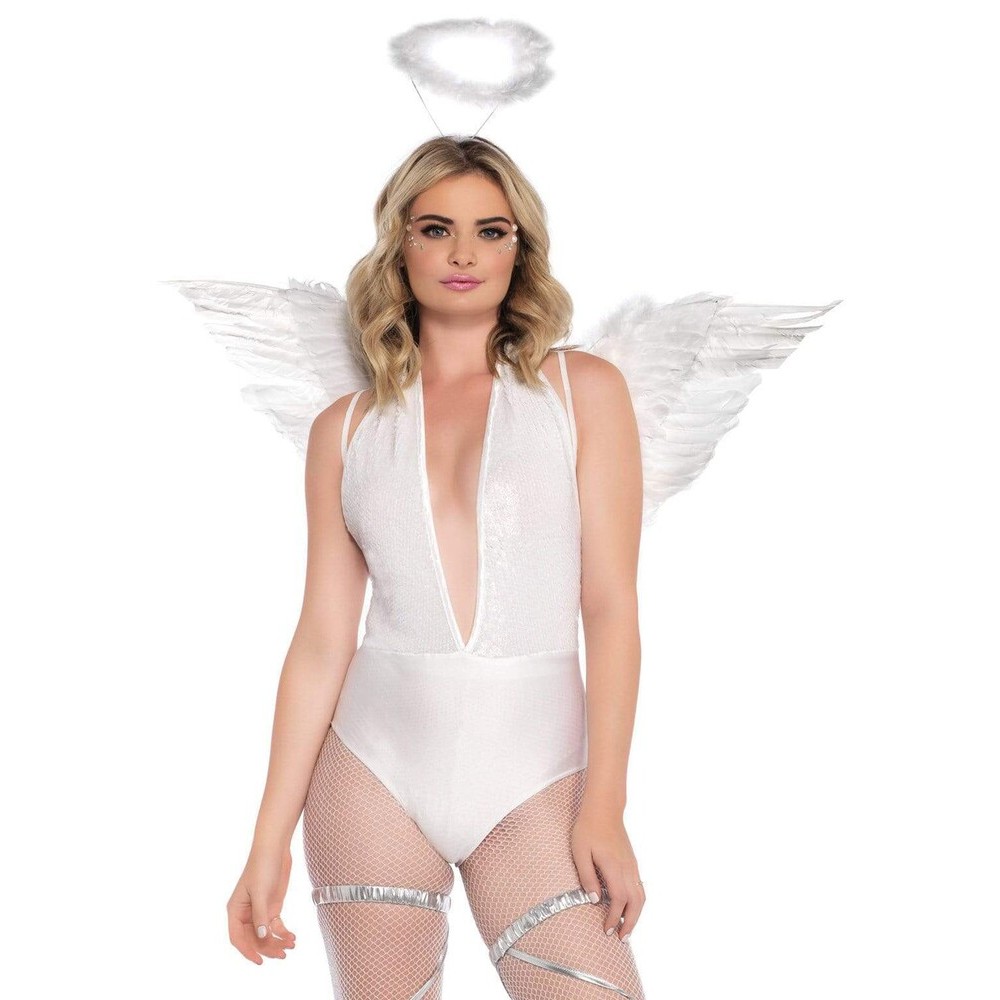 Accessori Angelo Sexy Wings and Halo Bianco