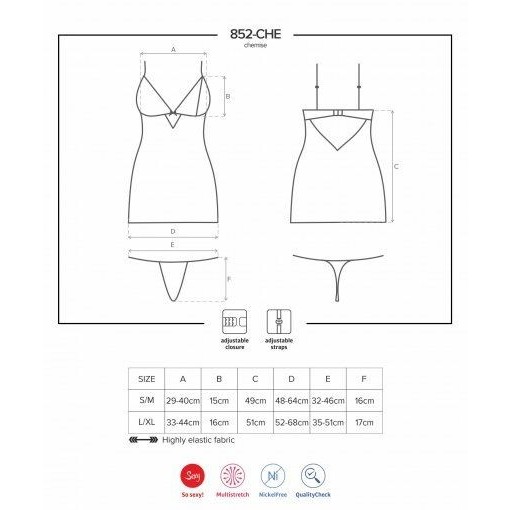 7098501-5 Baby Doll e Perizoma Sexy Neat Nero