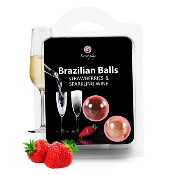 7105246-1 Olio Massaggio Brazilian Balls Fragola e Spumante