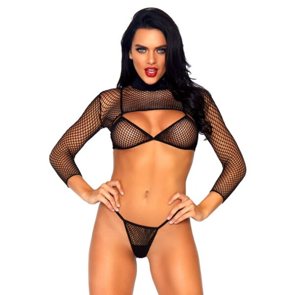 81583_001_03 Completino Sexy Net Bikini Top Nero