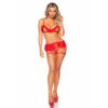 Completino Sexy Bra G-String and Garter Rosso