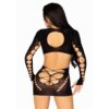 86142_001_02 Mini Abito Sexy Long Sleeve Cut Out Nero