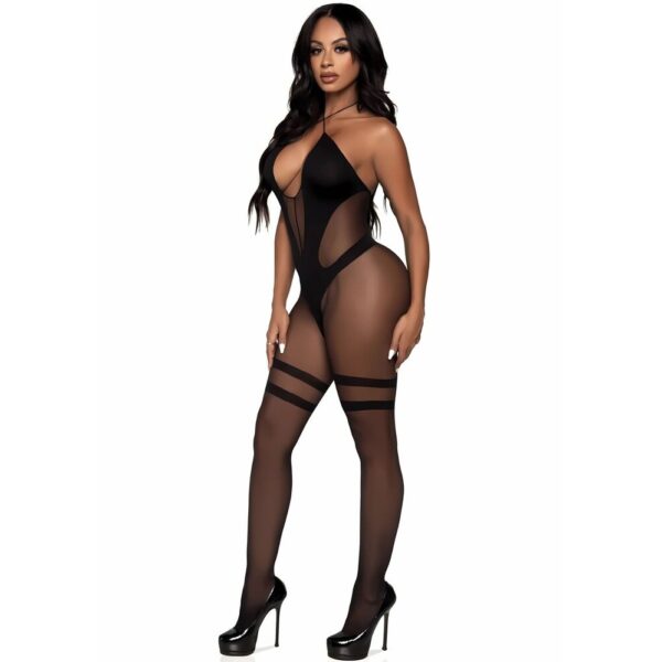 89299-4 Tuta Sexy Keyhole Twist Nero
