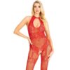 89305_003_01 Tuta Sexy Seamless Fishnet Rosso
