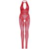 89305_003_11 Tuta Sexy Seamless Fishnet Rosso