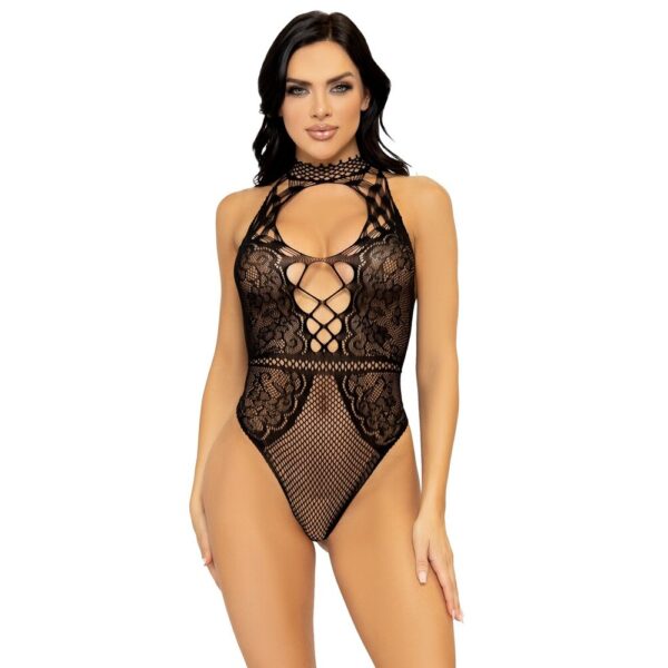Body Sexy Net and Lace Keyhole Nero
