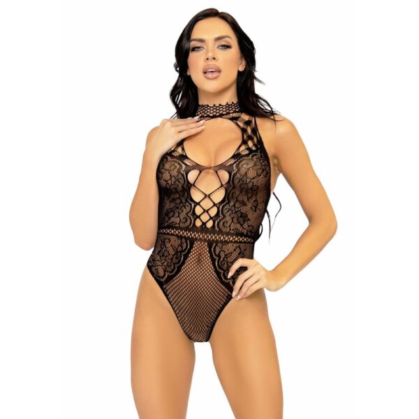 Body Sexy Net and Lace Keyhole Nero