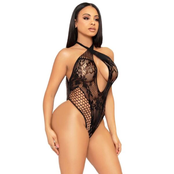 Body Sexy Lace and Net Halter Nero
