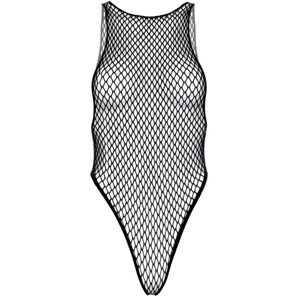 Body Sexy Net Snap Crotch Tank Nero