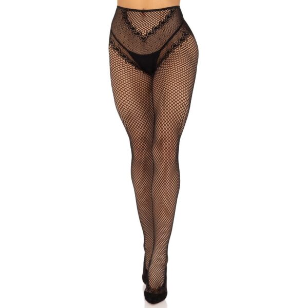 Collant Sexy Crotchless Backseam Nero