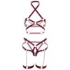 Completino Sexy Harness Bra Top Garter Rosso