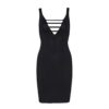 LO86112_001_09 Mini Abito Sexy Deep-V Nero