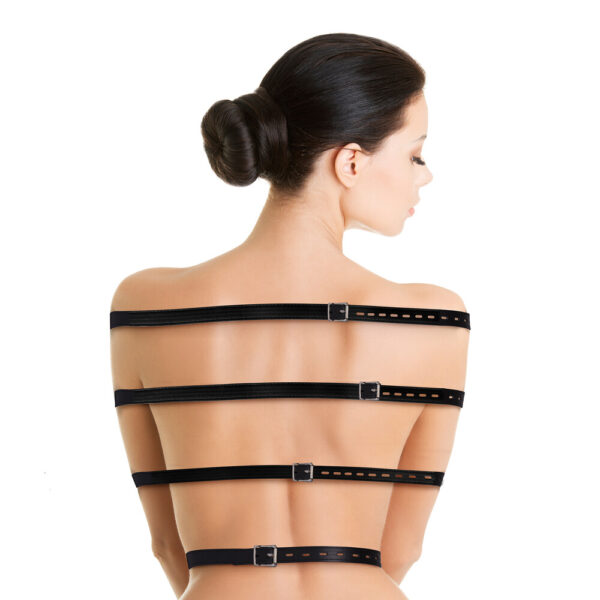 Young,Beauty,Nude,Women,Back,,Isolated,On,White Costrittivo Bondage Corpo Belts