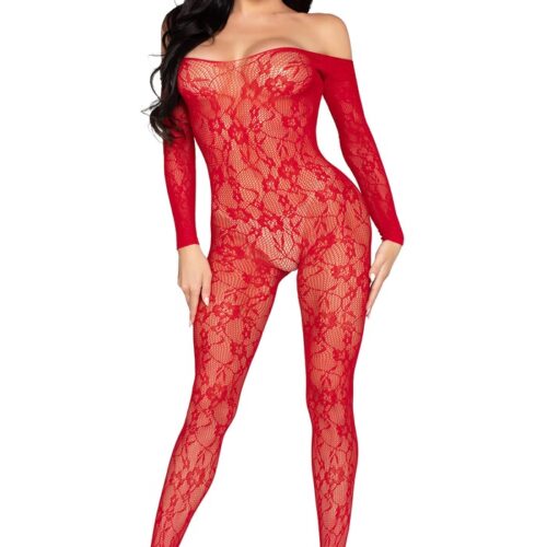 Tuta Sexy Lace Rosso