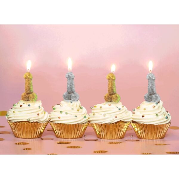 Candeline a Forma di Pene Glitter