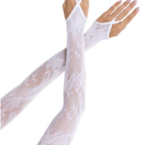 Guanti Sexy Floral Gauntlet Bianco