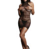 RS103916_DES012BLKOS_301 Mini Abito Sexy High Lace Neck Net