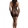 RS103923_DES012BLKOS_302 Mini Abito Sexy High Lace Neck Net