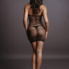 RS103931_DES012BLKOS_304 Mini Abito Sexy High Lace Neck Net