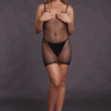 RS105587_DES068BLKOS_500 Mini Abito Sexy Spaghetti Straps
