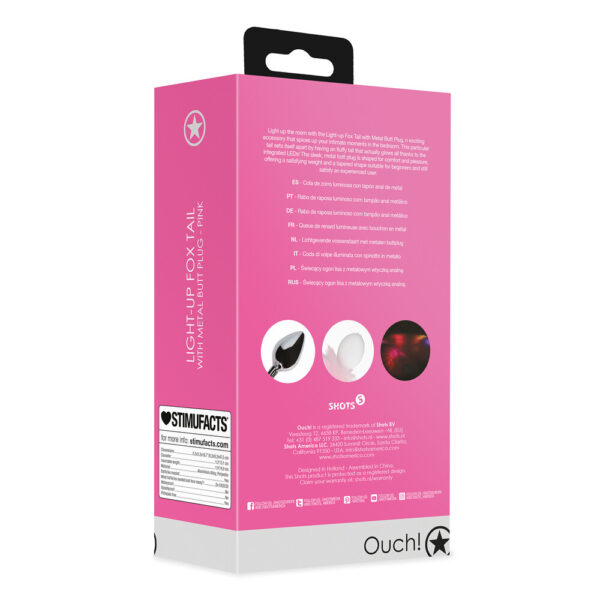 RS124619_OU911PNK_201 Plug Anale con coda Light-up Fox Tail